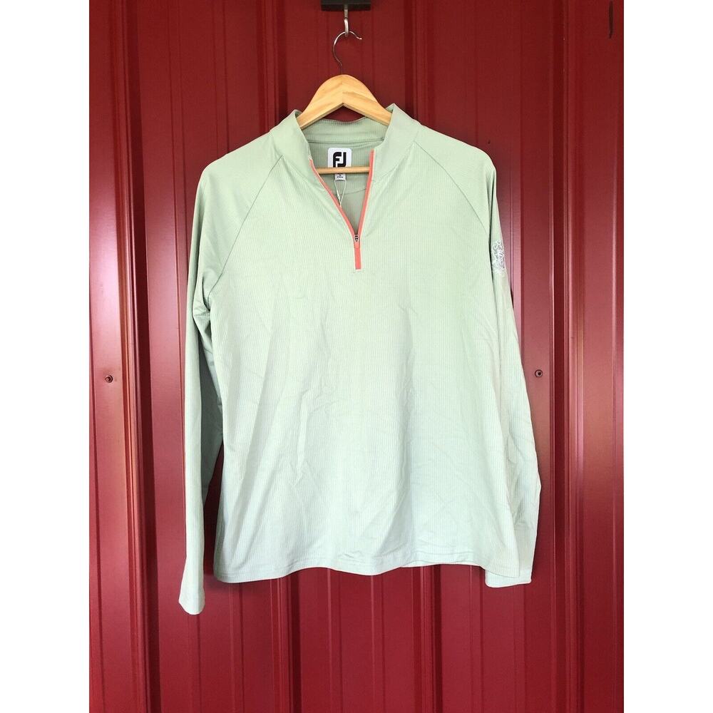 FootJoy FJ Top 1/2 Zip Ribbed Mid Layer Golf Active Athletic Womens Large New